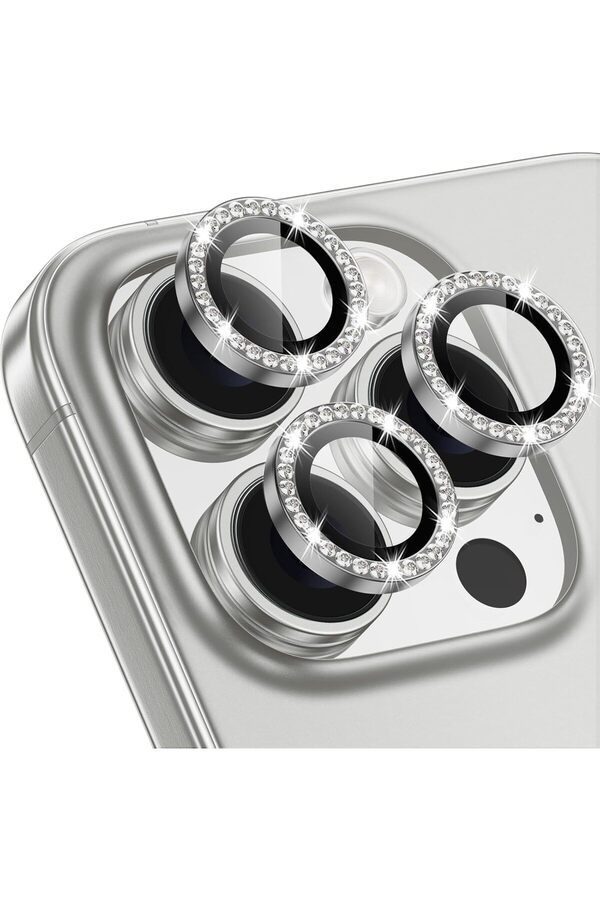 16 Pro/ 16 Pro Max Taşlı Lens Premi̇um Kali̇te Ve Görünüm Gümüş 1014773