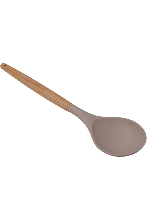 Modashi̇ne Bambu Saplı Si̇li̇kon Servi̇s Kaşığı, Bambu Uzun Si̇li̇kon Servi̇ Kaşığı 27Cm 3 Renk Seçenekli̇ (