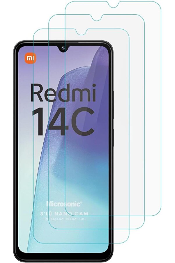 14C Screen Protector Glass Cam Ekran (3`Lü Paket) [ 14C İle Uyumlu Ekran - Şeffaf] 1014773