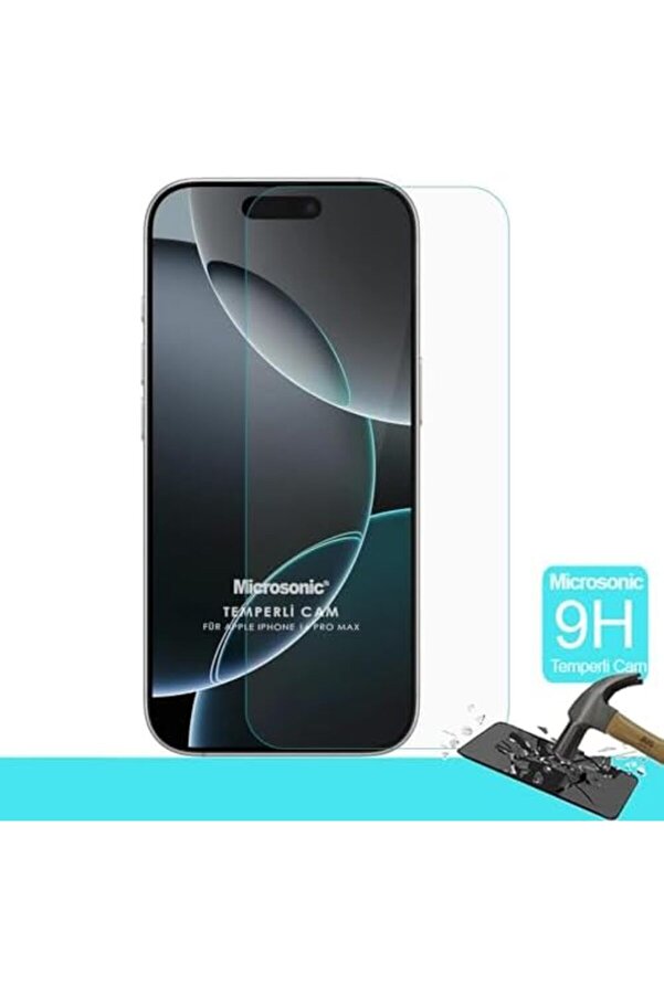 16 Pro Max Tempered Glass Cam Ekran [ 16 Pro Max İle Uyumlu Ekran - Şeffaf] 1014773