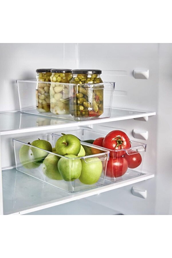 Pltnstoreshop 1 Adet Kırılmaz Ultra Dayanıklı Buzdolabı Düzenleyi̇ci̇ Organi̇zer Kutu Şeffaf - Medıum K