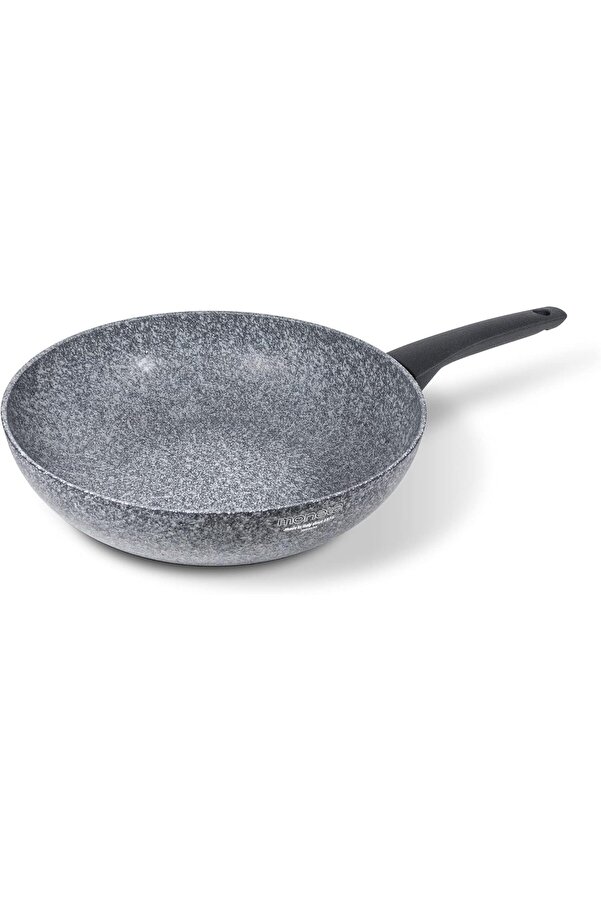 Pltnstoreshop Si̇nfoni̇a Wok 28 Cm Endüksi̇yon İçi̇n De Uygundur, Mi̇neral Parçacıklarla Güçlendi̇ri̇lmi̇şti̇