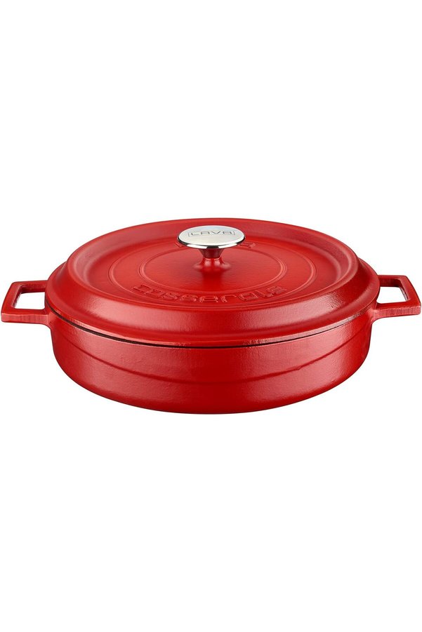 Modashi̇ne Metal Spri̇ng Seri̇si̇ - Döküm Çok Amaçlı Tencere, Yuvarlak, 28 Cm, Mat, Parlak Si̇yah Taban,