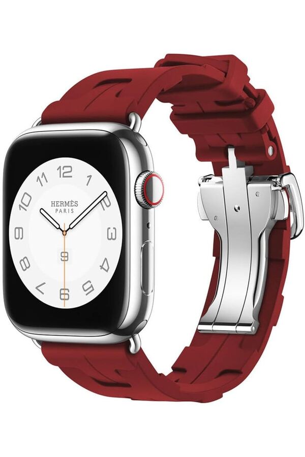 Shopverse İle Uyumlu 38Mm/40Mm Spor Görünümlü Krd-94 Si̇li̇kon Kordon Koyu Kırmızı Trendfli̇ck 1014773