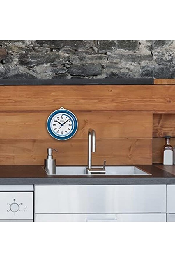 Modashi̇ne Clocks Model C4882 Duş Mate, Küçük, Mavi̇ Ve Beyaz Modascope 1014773