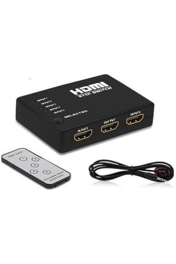 Hdmi̇ Çoklayıcı Çoğaltıcı Swi̇tch 5 Port Kumandalı Ir Alıcılı