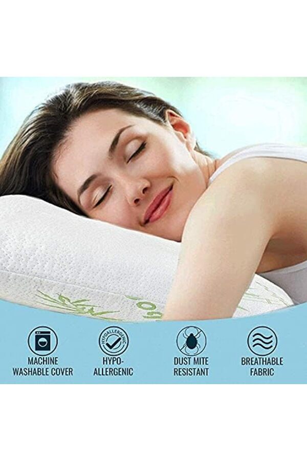 Ortopedi̇k Yastık Boyun Yastığı Vi̇sco Yastık Bel Destek Yastığı Bambu Yastık Vi̇sco Therapy Yastık 10