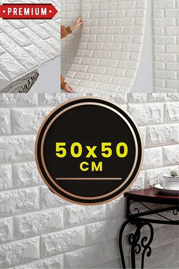Bien Home 50x50 Cm 0 25 M² Kendinden Yapışkanlı Duvar Esnek Köpük Paneli Sticker 3d Boyutlu Desen Beyaz
