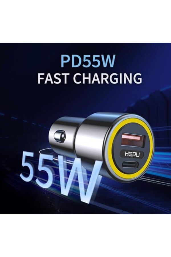 Eli̇zzashop Hp-782 Araç Içi̇ Şarj Ci̇hazı 3.1A Pd 48 Watt Fast Hızlı Şarj Aleti̇ Metal Çakmaklık Şarj Ty