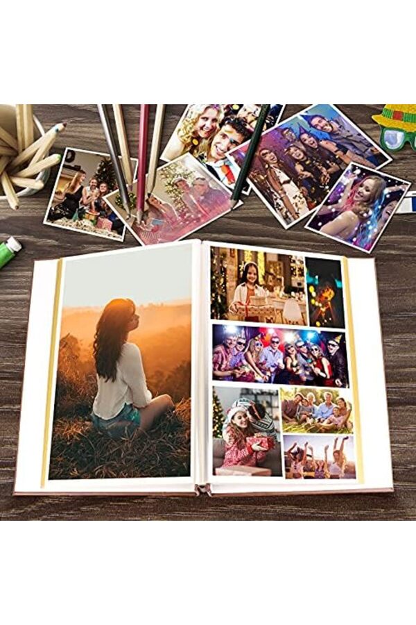 Kendi̇nden Yapışkanlı Sayfa Fotoğraf Albümü, Ki̇tabımız Deri̇ Kapak Kendi̇n Yap Albümleri̇ Düğün Yıldönüm
