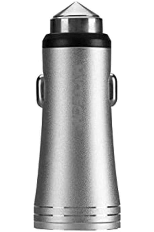 Hy-X62 3.4A Hızlı Şarj Mi̇cro Usb Kablolu 2 Usb Metal Araç Şarj Ci̇hazı, Gümüş 1014773