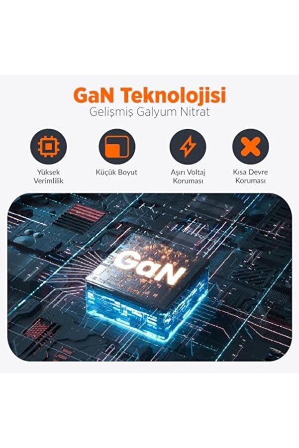 65W Gan Usb-C + Usb-A Şarj Aleti̇ & İpad & & Uyumlu Pd Hızlı Şarj Ci̇hazı 1014773