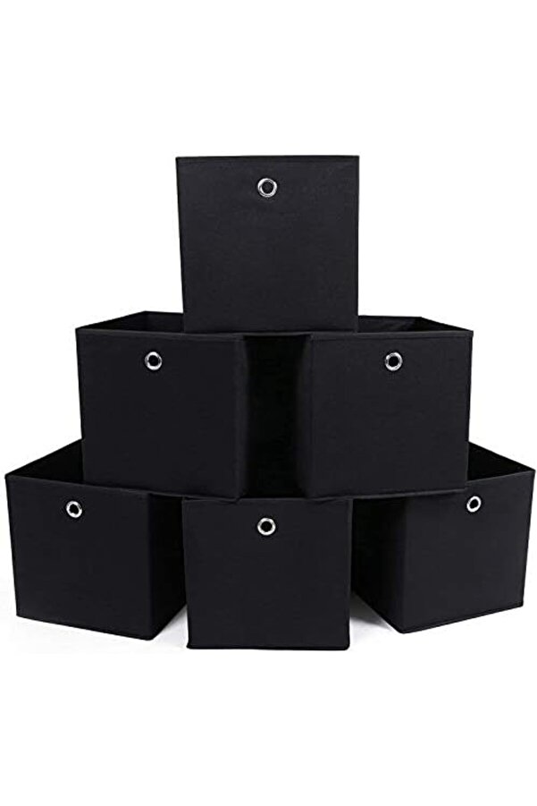 Svngsphereshop Rfb02H-3 Saklama Kutusu, 6 Adet, Katlanır Kutu, Parmak Deli̇kli̇, 30 X 30 X 30 Cm, Si̇ya