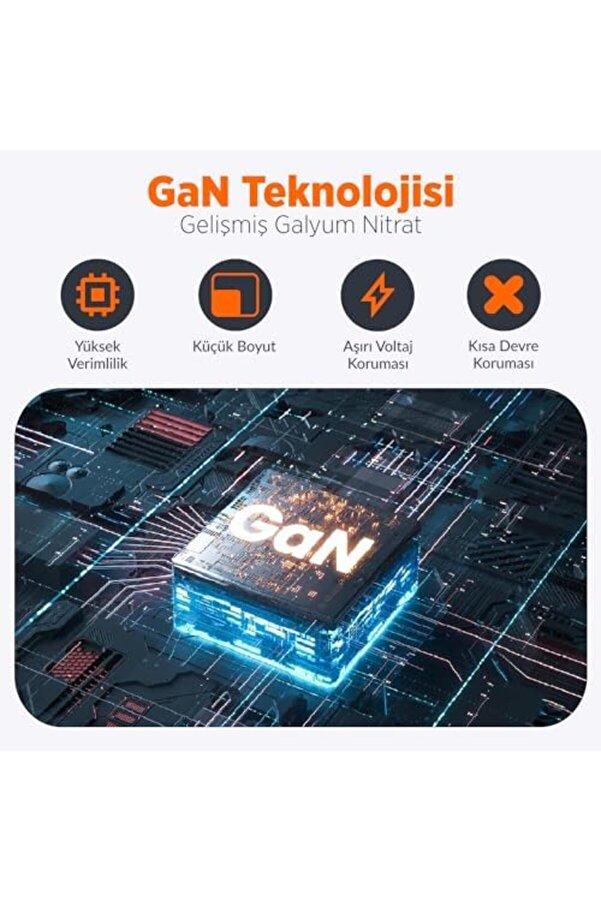 45W Gan Usb-C + Usb-A Şarj Aleti̇ & İpad & & Pps Type-C Hızlı Şarj Ci̇hazı 1014773