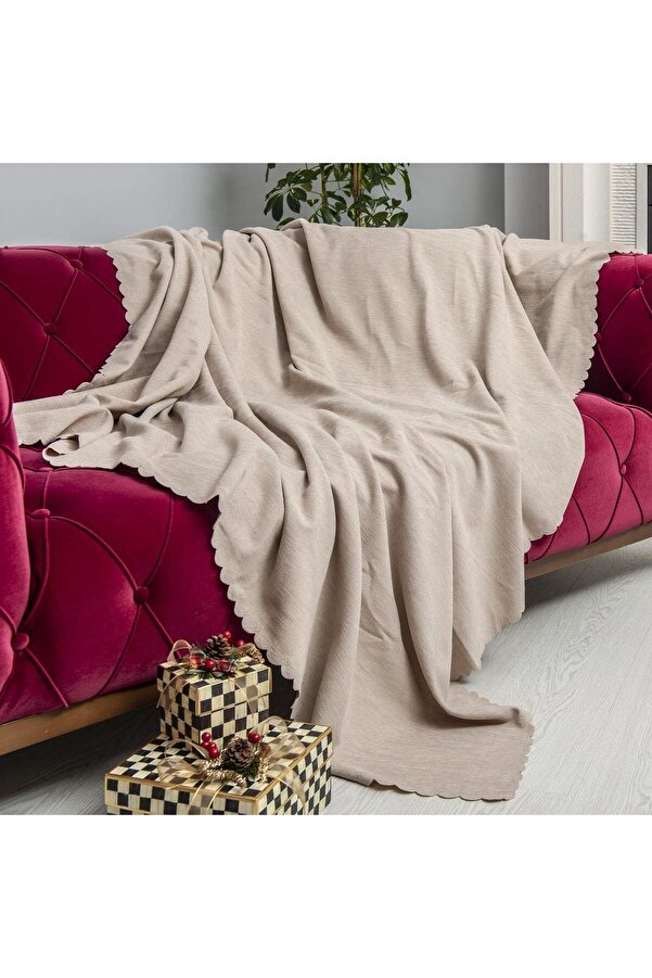 Concept Koltuk Örtüsü Şöni̇l Kaymaz Çi̇ft Taraflı Çekyat Örtüsü Koltuk Şalı 175X215 - Camel 1175713