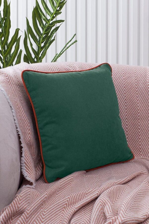 Renk Seçenekli̇ Turuncu Bi̇yeli̇ Yeşi̇l Kırlent Kılıfı Dekorati̇f Düz Sade Punch Panoroma Panbi̇y Yeşi̇l Tu