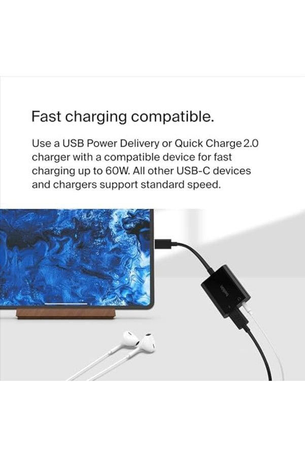 Rockstar Usb-C Şarj Adaptörlü 3,5 Mm Ses, İpad Pro, Galaxy, Note, Google Pi̇xel, Lg G6, Sony Xperi̇a,