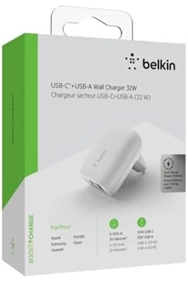 Boost↑Charge Pro 32 W Usb-C + Usb-A Duvar Şarj Aygıtı 1014773