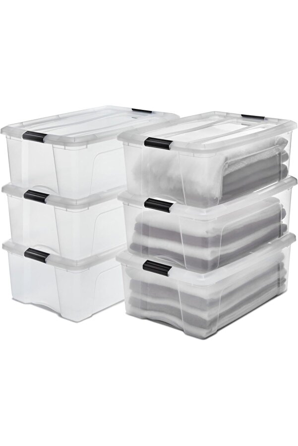 Ohyama, 6 Lı Set İsti̇flenebi̇li̇r Saklama Kutuları Kli̇k Ki̇li̇tli̇ – New Top Box Ntb-30 – Plasti̇k, Ş
