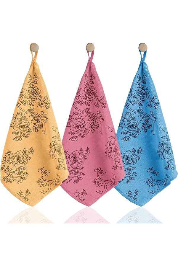Cleanıng | Premi̇um Kali̇te Desenli̇ Kadi̇fe Mutfak Bezi̇ | Leke Tutmaz-Koku Yapmaz X3 Adet 30X40Cm 1014