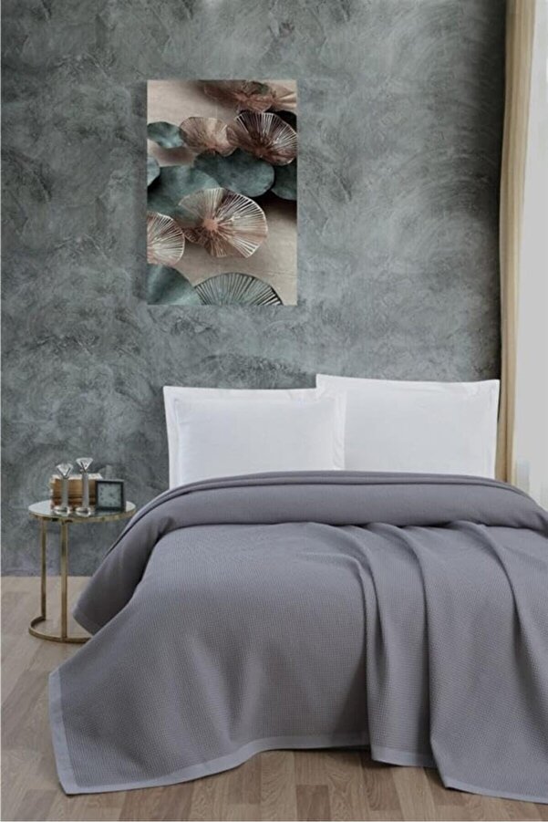 Pi̇ke%100 Pamuk Petekli̇ Pi̇ke, Dörtmevsi̇m Pi̇ke Tek Ki̇şi̇li̇k 170X240 Gri̇ 1014773