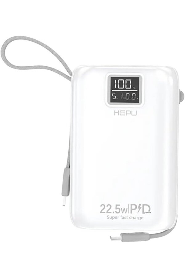 Hp-A01 10.000 Mah 22.5W Led Göstergeli̇ Dahi̇li̇ Kablolu Powerbank Hızlı Şarj Destekli̇ Pd Şarj Type C P