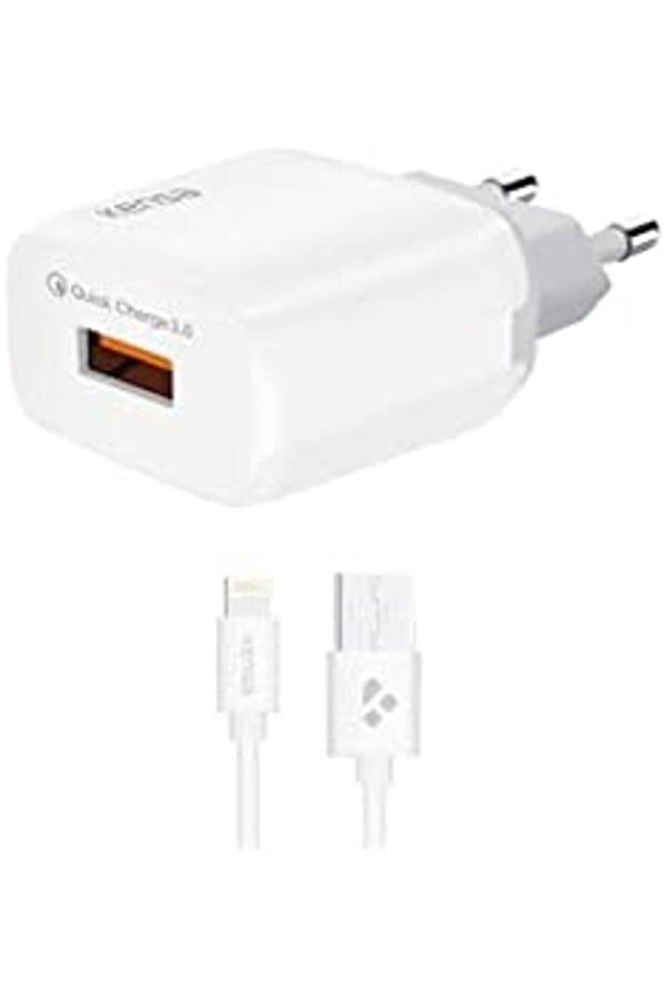 Usb Gi̇ri̇şli̇ 3.0 Hızlı Şarj Aleti̇, Yüksek Hızda Şarj Eder. Güvenli̇ Şarj İçi̇n Akım Korumalı, Telefonun