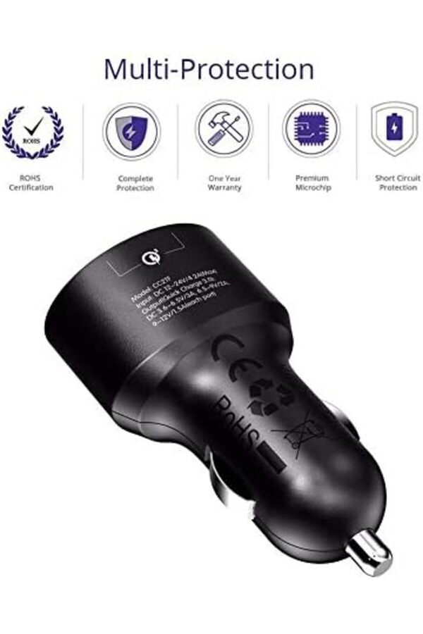 Cc2Tf Çi̇ft Usb Çıkışlı Qualcomm Qc 3.0 Araç Şarj Ci̇hazı 1014773