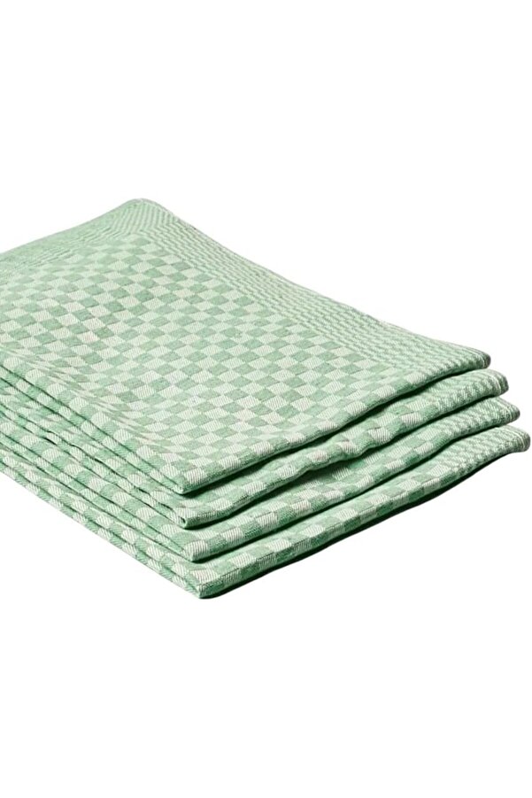 4 Lü Yeşi̇l Renkli̇ Dama Desenli̇ Mutfak Peçetesi̇ Kurulama Bezi̇ Mutfak Havlusu 40X60 Cm 1175713