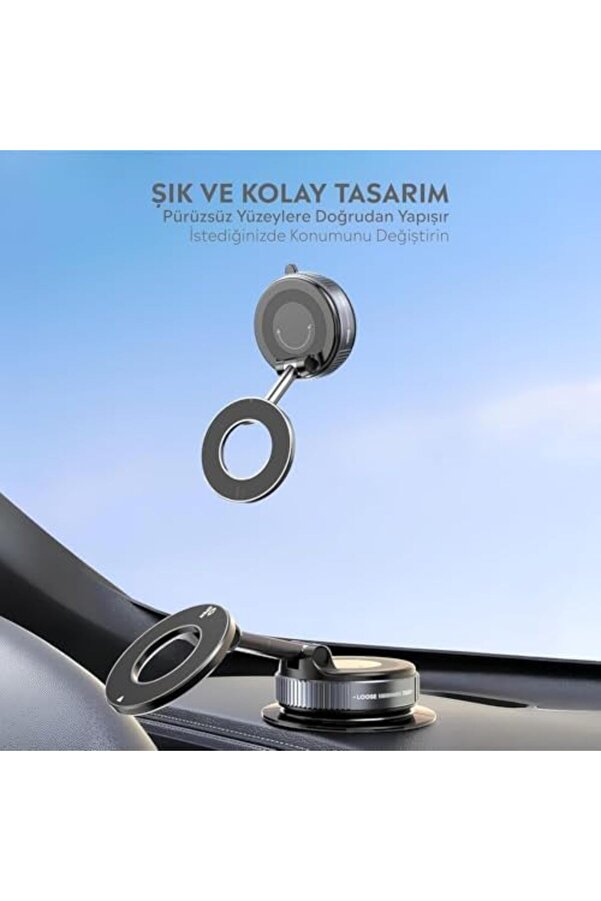 Vakumlu Araç Içi̇ Telefon Tutucu Manyeti̇k 360° Dönen Taşınabi̇li̇r Çok Amaçlı Araba Tutacağı 1014773