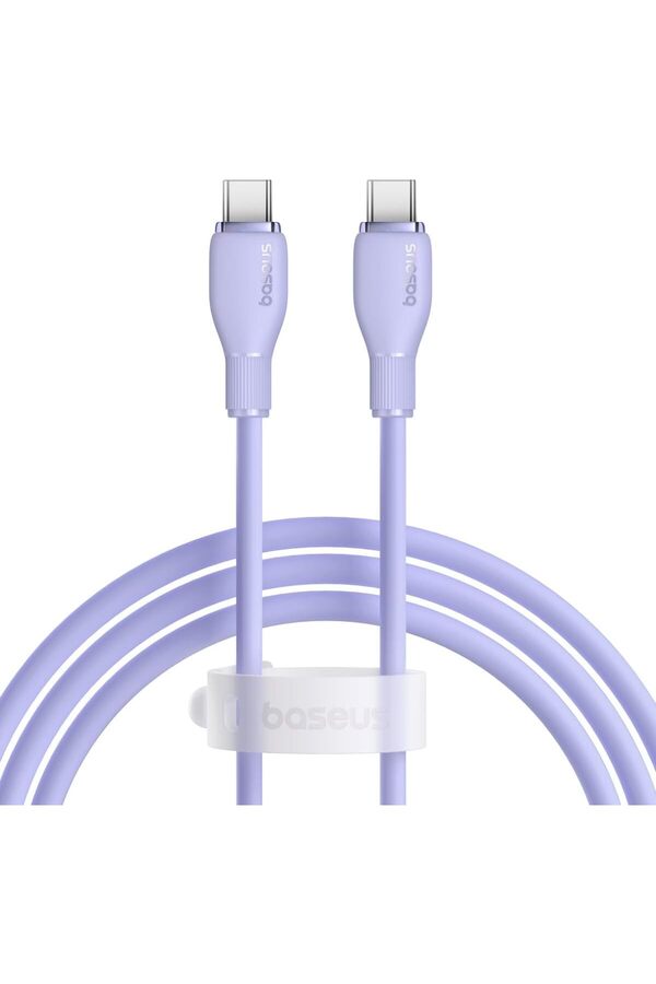 Puddi̇ng Hızlı Şarj Özelli̇kli̇ Type-C To Type-C Kablo 100W, 1.2 Metre, Mor 1014773