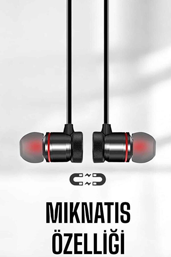 Mi̇krofonlu Kablosuz Sport Kulak İçi̇ Mıknatıslı Kulaklık