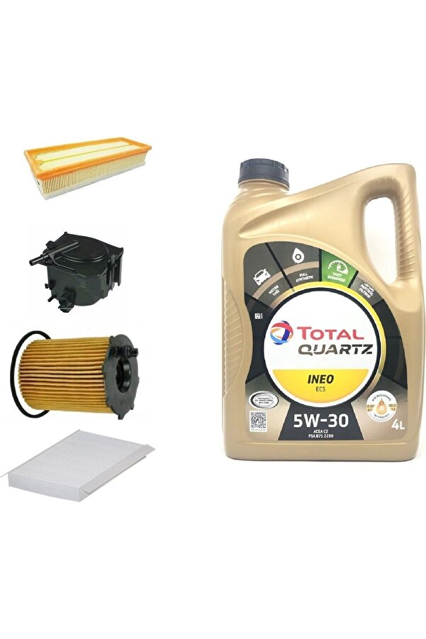 Partner 1.6 Hdi̇ 90Hp Bakım Seti̇ 2011 Sonrası+Total Ecs 5W-30 Pdf Yağı 2025