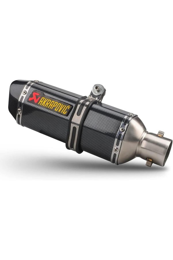 Akrapovic Egzoz Karbon Görünümlü Tüp Egzoz Susturuculu Paslanmaz Çelik