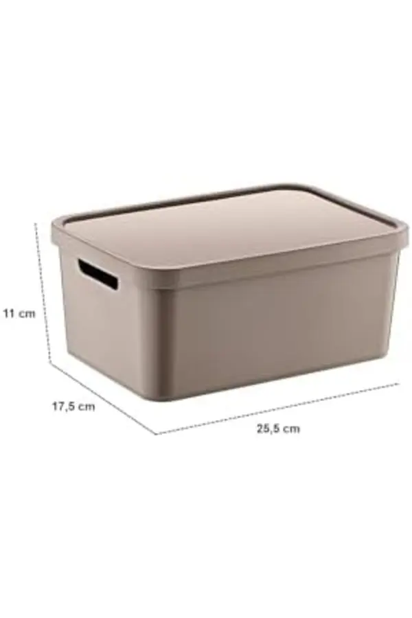 Shpsell 4 Lü Set Stafi̇ Çok Amaçlı Kapaklı Kutu Terra 12 Lt - Bej, Çok Amaçlı Kapaklı Kutu, Ev-O
