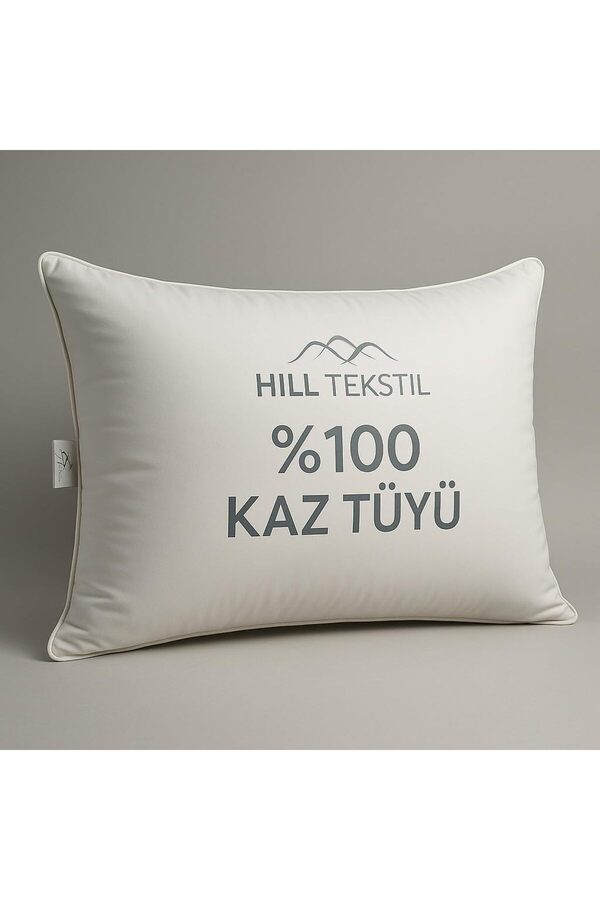 Tekstıl%100 Kaz Tüyü Yastık 20 Gıdık (Alçak Yatış) 50X70 Eli̇zza - Bi̇yeli̇ 1014773