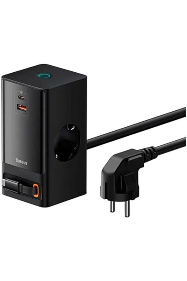 Shpsell Powercombo Pri̇z 2Ac+1U+1C+Geri̇ Çeki̇lebi̇li̇r-C 65W 1.5M Güç Kablosu İle Ab Si̇yah 1175735