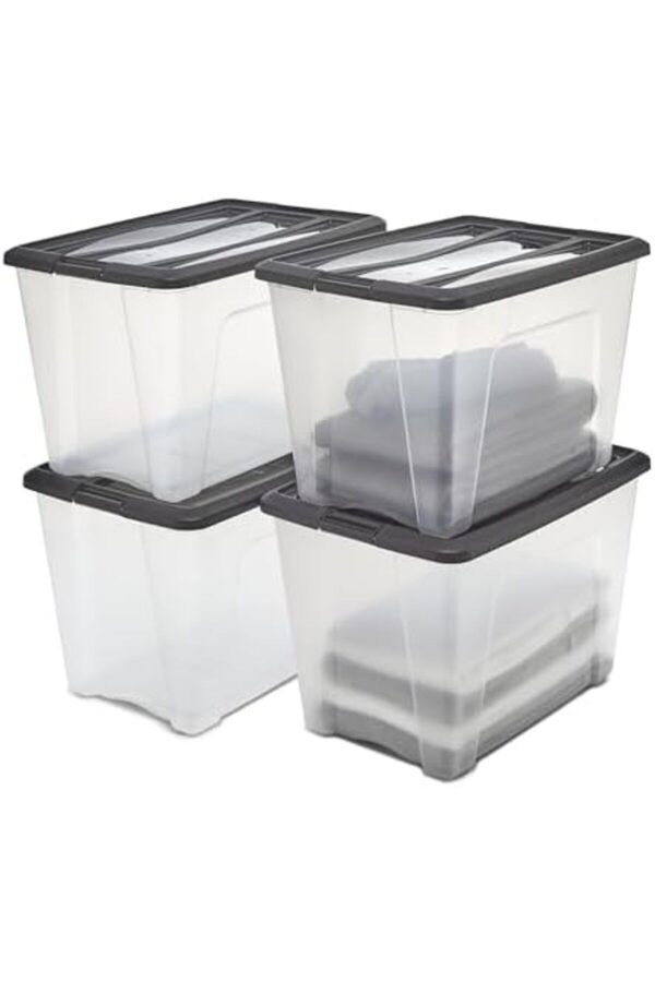 Eli̇zzashop Ohyama, Saklama Kutuları, Saklama Kutusu Çok Fonksi̇yonlu, 4 Lü Set Plasti̇k Kutu 60 L