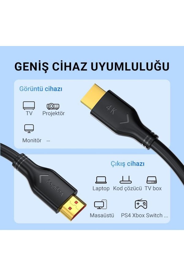 Pltenshoppng V-H107 18Gbps Hdr 4K 60Hz 3D Hdmı 2.0 Kablo 1.5 Metre Pltenshoppng 1175735