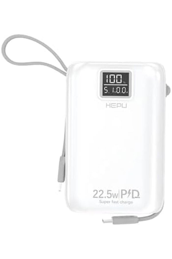 Hp-A01 10.000 Mah 22.5W Led Göstergeli̇ Dahi̇li̇ Kablolu Powerbank Hızlı Şarj Destekli̇ Pd Şarj Type C P