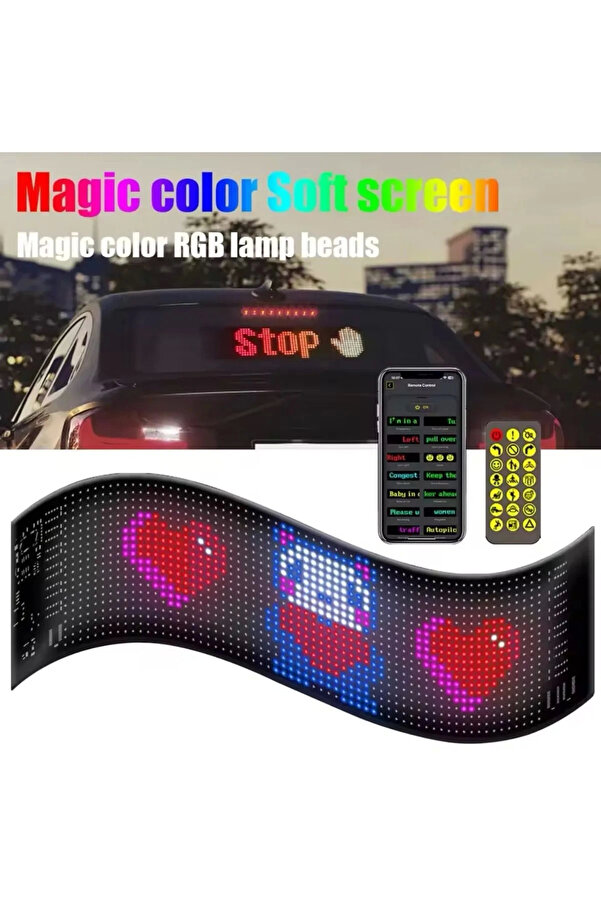 Twi̇n Store Led Panel Cama Yapışan Telefon Kontrollü Led Ekran Panel 16*64 Led Sayısı