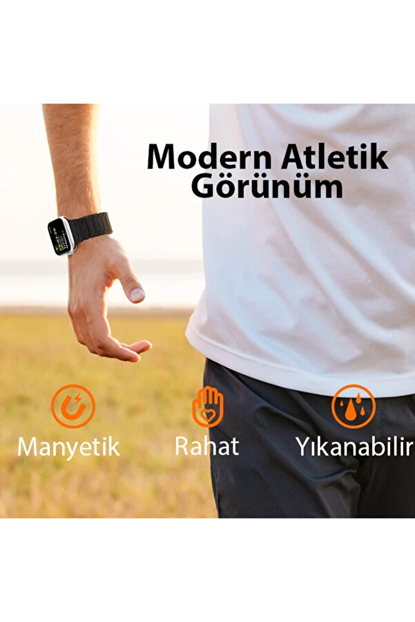 Buti̇k Dux Duci̇s Apple Watch 38/40/41Mm İçi̇n Manyeti̇k Armor Si̇li̇kon Kordon Kayış-(5775)