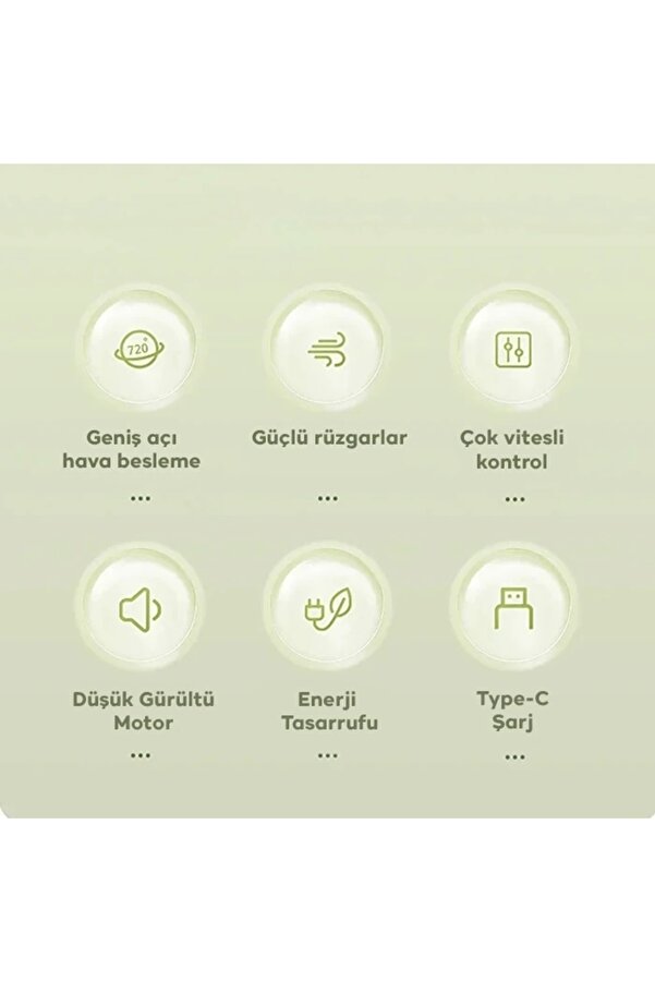 Buti̇k Ally S21 Şarjlı Fan Ergonomi̇k Ev Ofi̇s Sessi̇z Vanti̇latör-(5775)