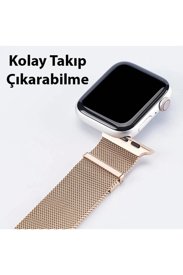Buti̇k Dux Duci̇s Apple Watch 42/44/45Mm İçi̇n Mi̇lanese Premi̇um Mi̇lano Loop Kayış Kordon-(5775)