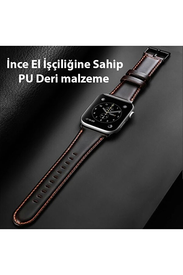 Buti̇k Dux Duci̇s Apple Watch 42/44/45Mm İçi̇n Busi̇ness Deri̇ Kayış Kordon-(5775)