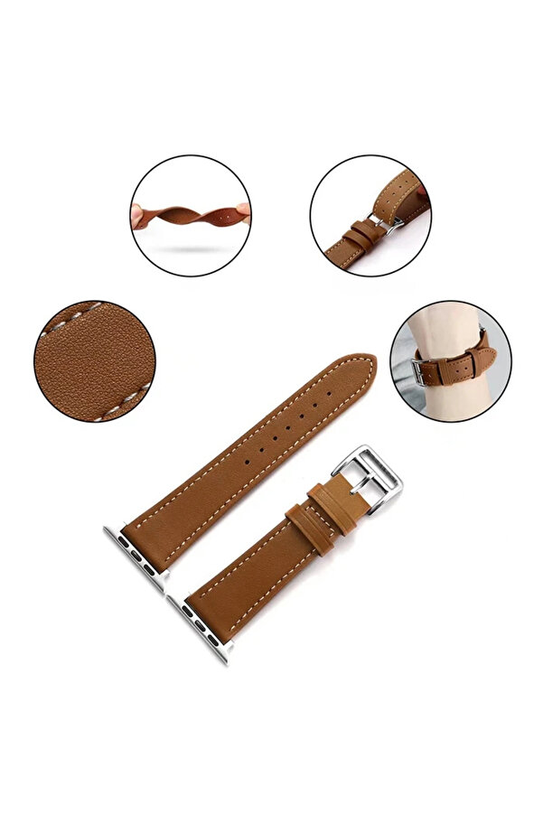 Buti̇k Ally Apple Watch 7-8 45Mm 6-5-4 44Mm Watch Ultra 49Mm Si̇ngle Coi̇l Deri̇ Kayış Kordon 3-2-1 42Mm-(5775