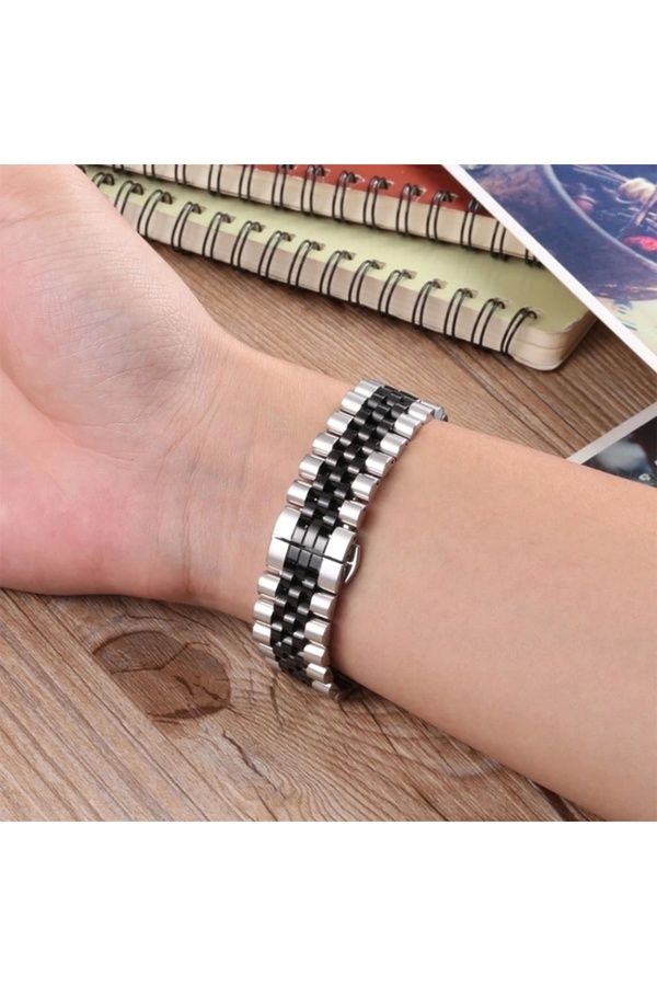 Buti̇k 22Mm Gear S3 Watch 4 -Gt2 Gt2E 46Mm Kayışkordon Serami̇k Paslanmaz Çeli̇k-(5775)