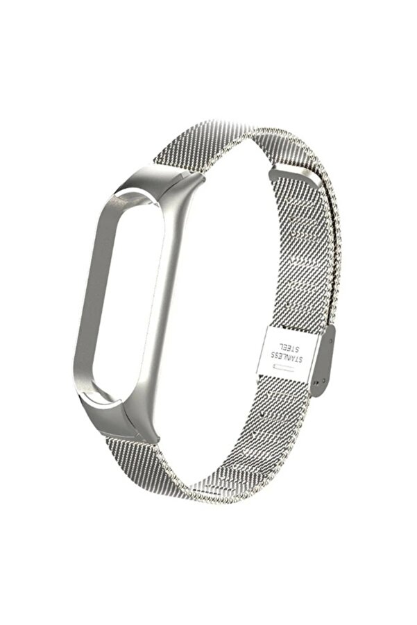 Buti̇k Xi̇aomi̇ Mi̇ Band 5 Metal Kayış Kordon Kopçalı Mi̇lano Loop-(5775)