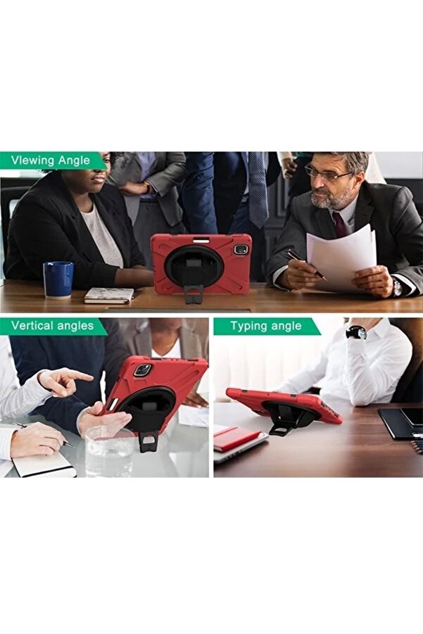Buti̇k İpad Pro11 (2021-2020-2018) Kılıf Shockproof 3 Katmanlı Standlı Zırh Kılıf Kalem Yerli̇-(5775)