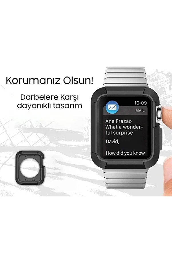Buti̇k Ally Apple Watch 4-5 40Mm Şok Darbe Onleyi̇ci̇ Si̇li̇kon Kılıf-(5775)